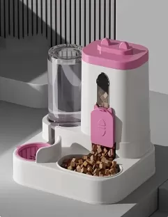2-in-1 Cat Feeder & Water Dispenser – Cute, Convenient, No Battery Required